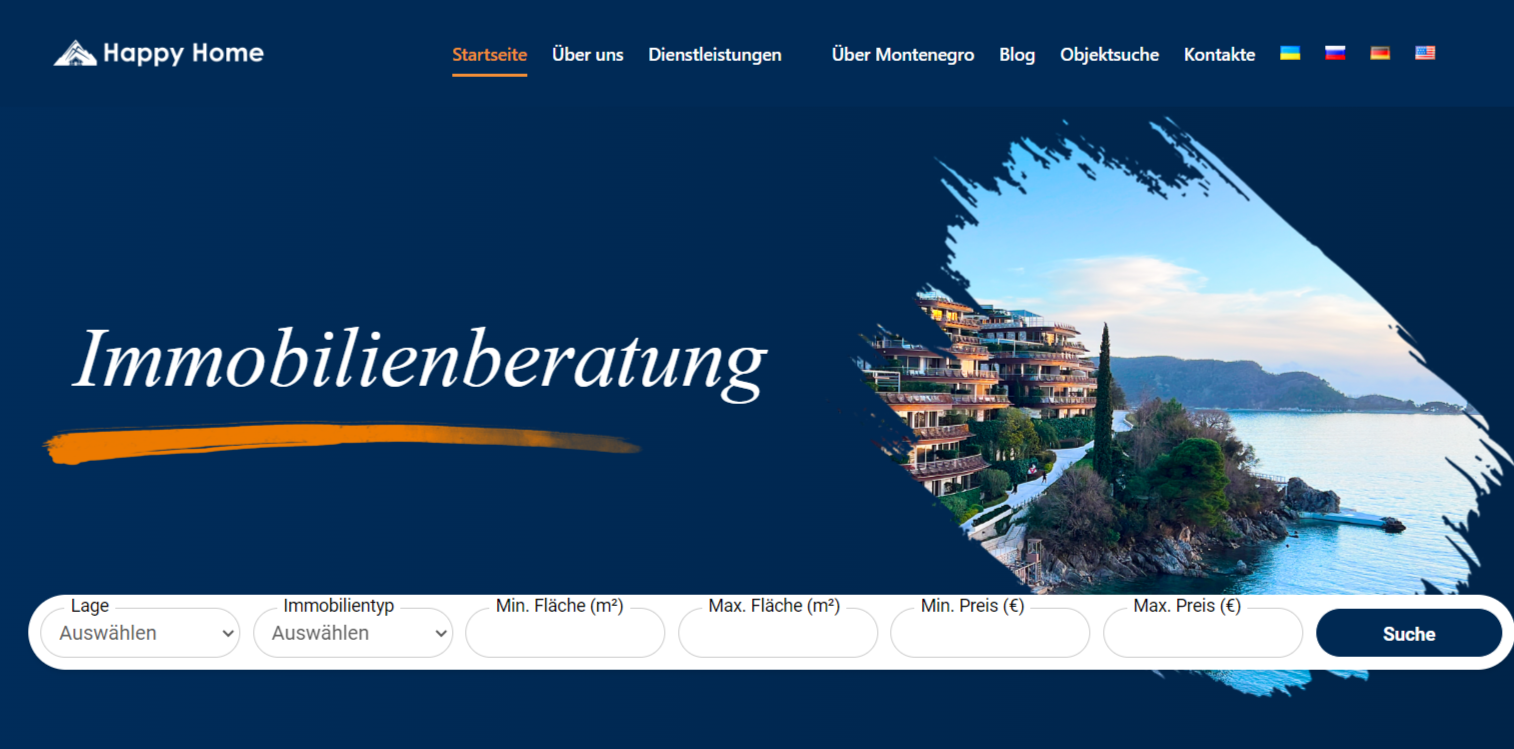 Immobilienagentur-Website auf WordPress